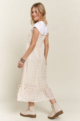 Vestido camisola con volantes y estampado floral fruncido ADORA