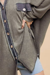 Camisa con botones y lavado mineral de punto gofre de Annie Wear