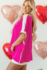 Blusa de media manga con cuello barco