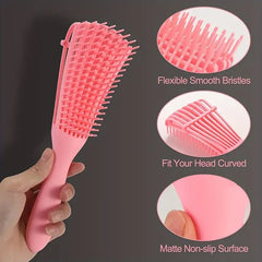 5pcs/set Salon Hair Tools: Detangling Anti-Static Hair Brush, Curly Hair Curved Rat Tail Comb Set Suitable For All Hair Types