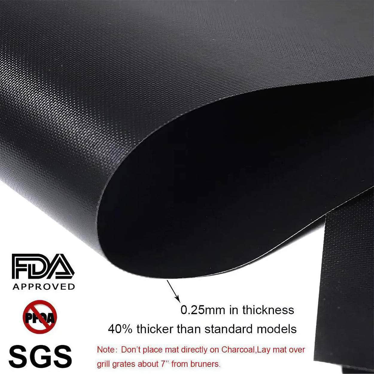 60*40cm Non-Stick BBQ Grill Mat - Baking Mat for Barbecue Tool, Cooking Grilling Sheet with Heat Resistance 60cm x 40cm
