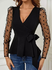 polka-dot-mesh-sleeve-wrap-top-01