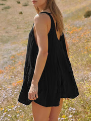 Vestido mini con tirantes anchos y escote redondo anudado Devine