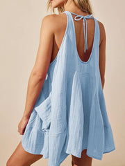 Vestido mini con tirantes anchos y escote redondo anudado Devine