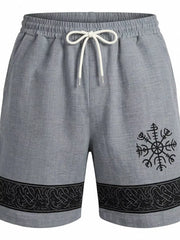 Men's dark gray shorts with an adjustable drawstring waist and pockets.
