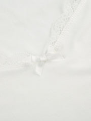 Lace Detail Sweetheart Neck Short Sleeve T-Shirt