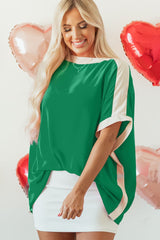 Blusa de media manga con cuello barco