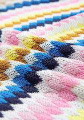 Suéter de manga corta con cuello redondo en contraste