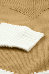 Suéter de manga larga con cuello redondo y bloques de color