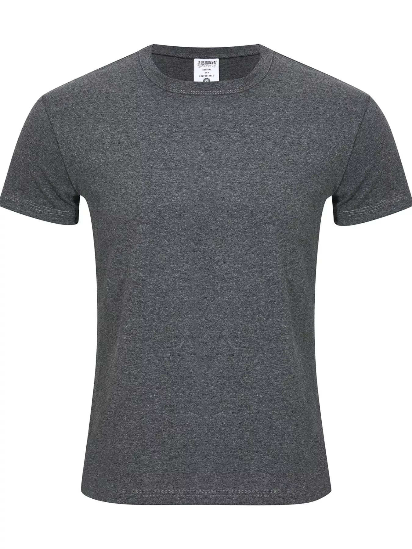 Men's lightweight round-neck short-sleeve T-shirt made from a slightly stretchy cotton-spandex blend.
