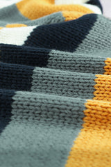 Suéter con cuello redondo y hombros caídos con bloques de color