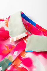 Camisa de manga larga con cuello alto y estampado abstracto