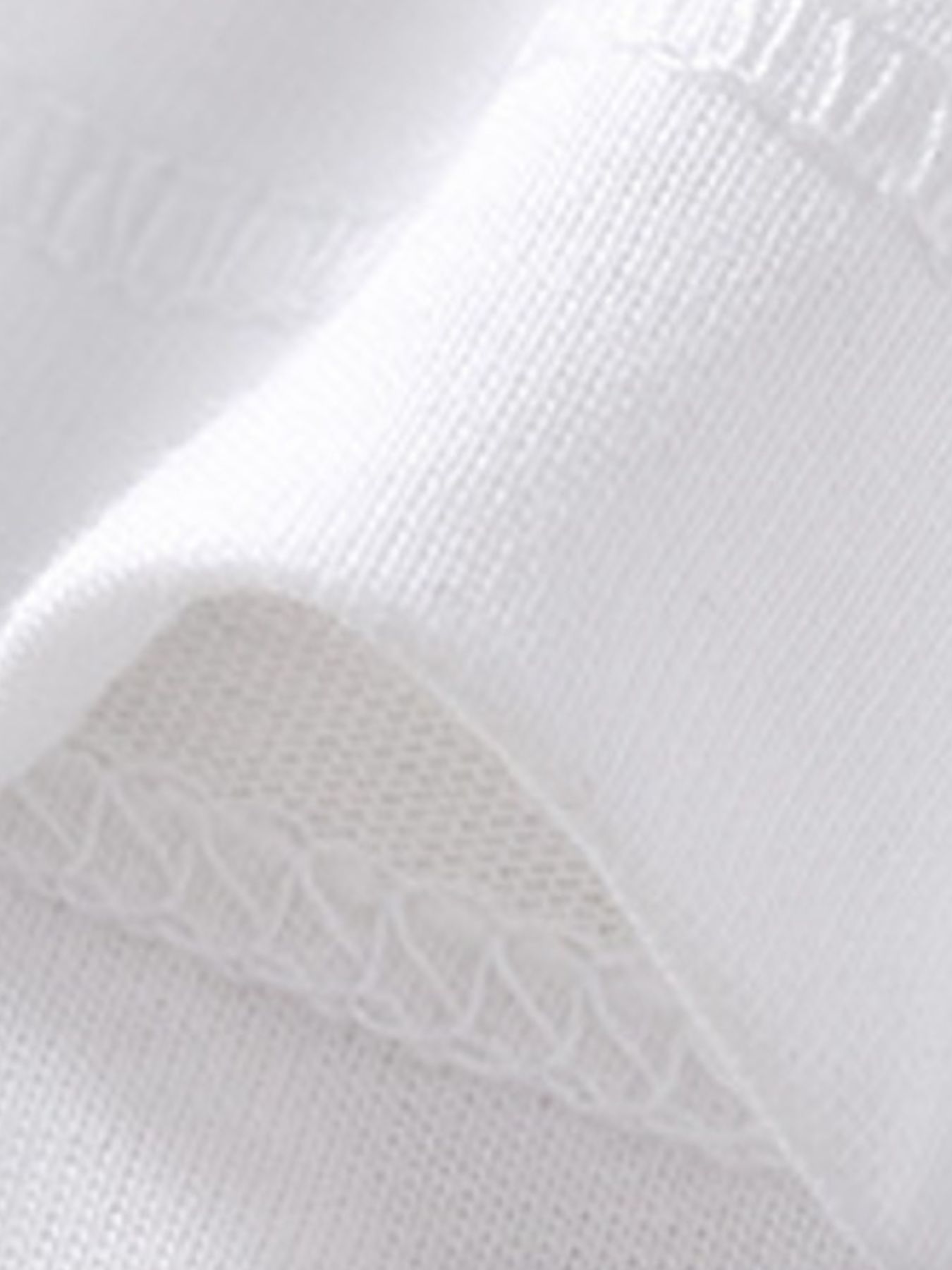 Close view of white polo fabric and seam stitching detail on a children's shirt