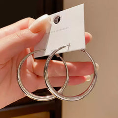 925 Sterling Silver Large Hoop Earrings