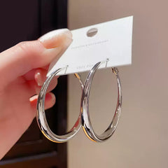 925 Sterling Silver Large Hoop Earrings