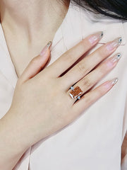 925 Sterling Silver Ring with Pink Stone
