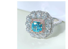 925 Sterling Silver Multistone Paved Lab Grown Diamond Gemstone Floral Decor Ring