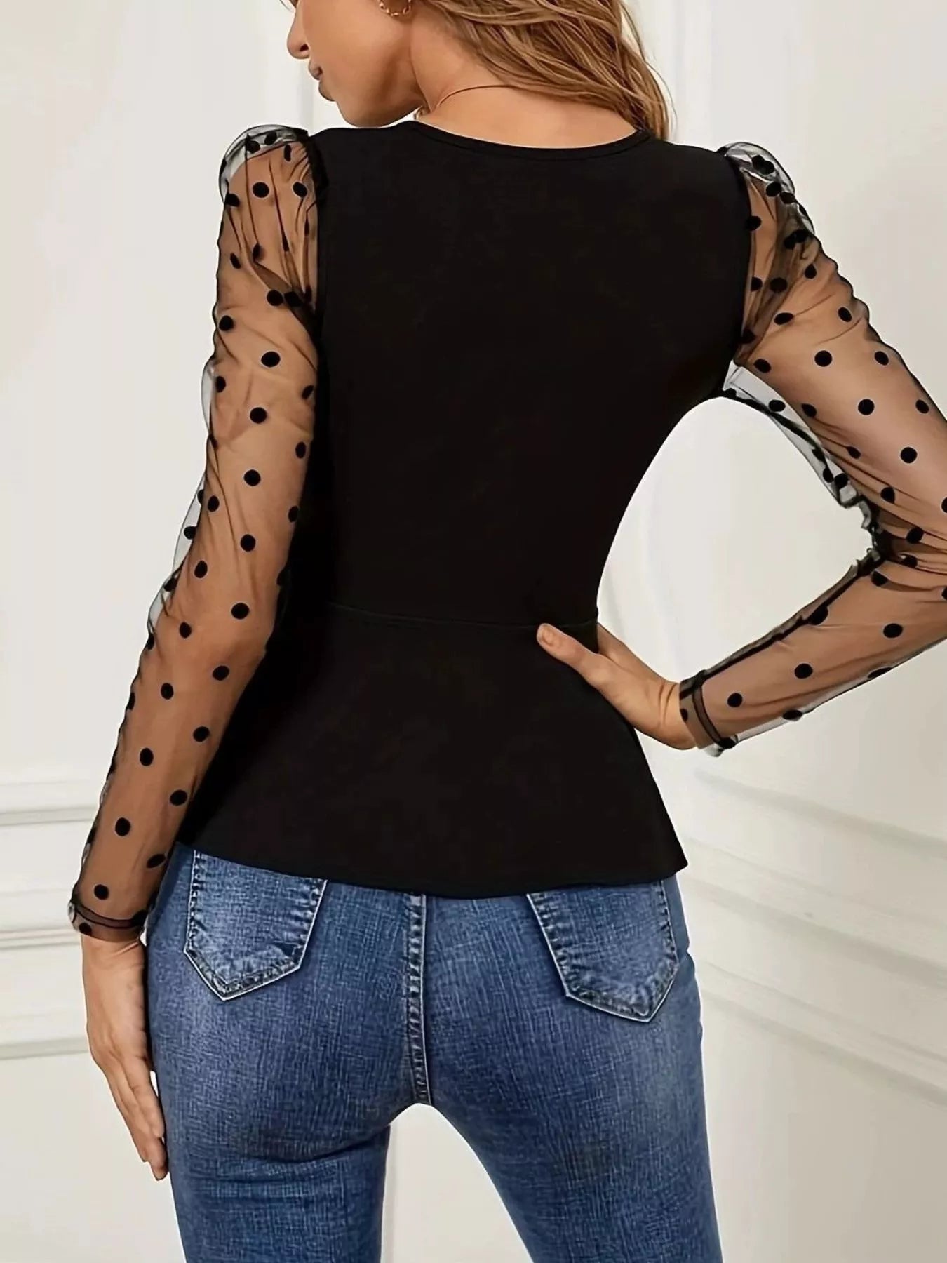 polka-dot-mesh-sleeve-wrap-top-04