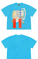 Abstract Art Elephant Graphic Oversized T-Shirt