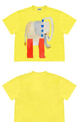 Abstract Art Elephant Graphic Oversized T-Shirt