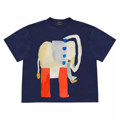 Abstract Art Elephant Graphic Oversized T-Shirt