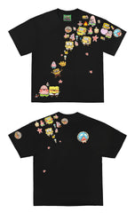 Abstract Sponge Characters Graphic T-Shirt