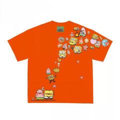 Abstract Sponge Characters Graphic T-Shirt