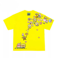 Abstract Sponge Characters Graphic T-Shirt
