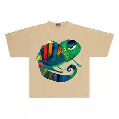 Artistic Chameleon Graphic T-Shirt