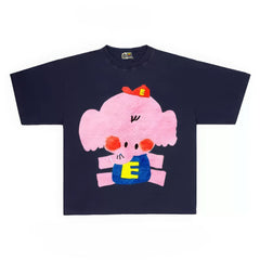 Artistic Hand-Painted Style Elephant Tee