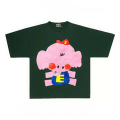 Artistic Hand-Painted Style Elephant Tee