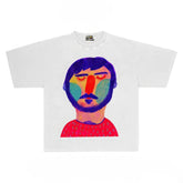 Arts Graphic Tee with Abstract Portrait Print