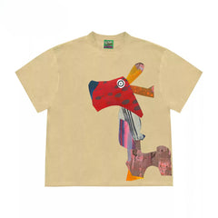 Avant-Garde Graphic Tee with Abstract Animal Print