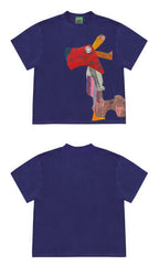 Avant-Garde Graphic Tee with Abstract Animal Print