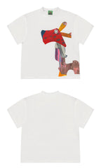 Avant-Garde Graphic Tee with Abstract Animal Print