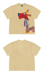 Avant-Garde Graphic Tee with Abstract Animal Print
