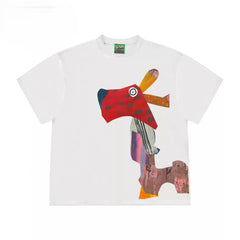 Avant-Garde Graphic Tee with Abstract Animal Print