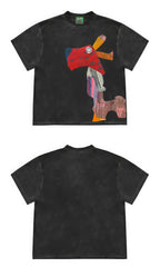 Avant-Garde Graphic Tee with Abstract Animal Print
