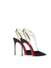 Bicolor Pointed-Toe Slingback Stiletto Heels