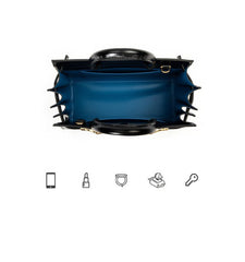 Black Croc-Effect Leather Small Tote