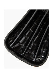 Black Croc-Effect Leather Small Tote