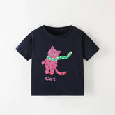 Black Short Sleeve T-Shirt for Kids