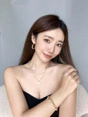 Bohemian Pearl Layered Necklace with Mother-of-Pearl Heart Charm