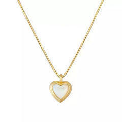 Bohemian Pearl Layered Necklace with Mother-of-Pearl Heart Charm