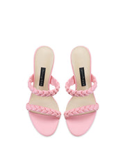 Braided Double Band Open Toe High Heels