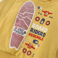 Bright Golden Yellow Long Sleeve Crew Neck Sweatshirt