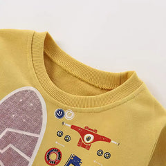 Bright Golden Yellow Long Sleeve Crew Neck Sweatshirt