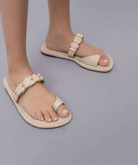 Buckled Leather Toe-Ring Sandals