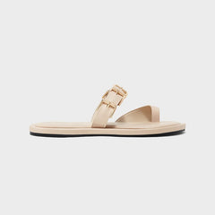 Buckled Leather Toe-Ring Sandals