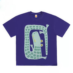 Cartoon Winding Crocodile Graphic T-Shirt